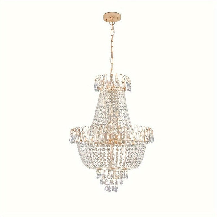 Modern Crystal Chandelier, 4-Light Empire Hanging Ceiling Light Fixture-Plain Background-ErisView