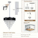 Modern Crystal Chandelier for Living Room, Round Luxury Crystal Chandelier, Tiered Crystal Chandelier-Dimension-ErisView