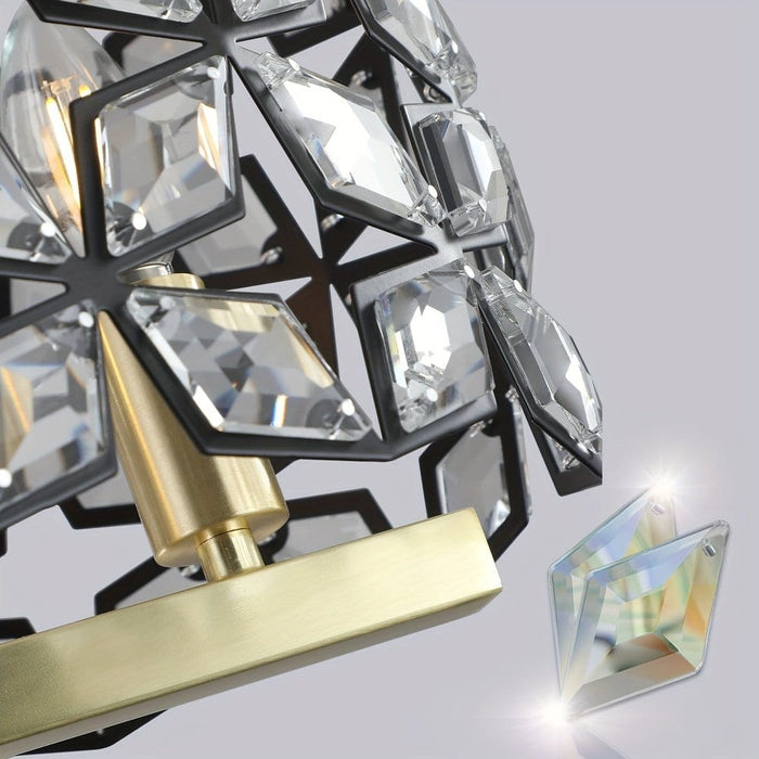 Modern Oval Crystal Chandelier, Crystal Hanging Light Fixture, Luxury Gold Pendant Light-ErisView