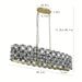 Modern Oval Crystal Chandelier, Crystal Hanging Light Fixture, Luxury Gold Pendant Light for Kitchen Island Dining Room-Dimension-ErisView
