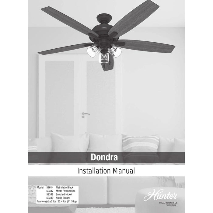 Noble Bronze Hunter Ceiling Fan, Hugger Ceiling Fans, Cooling Ceiling Fan-14-ErisView