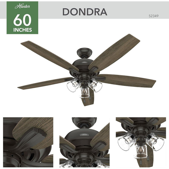 Noble Bronze Hunter Ceiling Fan, Hugger Ceiling Fans, Cooling Ceiling Fan-2-ErisView