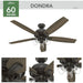 Noble Bronze Hunter Ceiling Fan, Hugger Ceiling Fans, Cooling Ceiling Fan-2-ErisView
