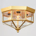 Octagon-Shaped 4-Light Flush Mount Ceiling Light with Clear Glass Shade, Farmhouse Ceiling Light for Kitchen Bedroom Foyer Stairway Hall Closet Porch-ErisView