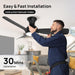 Outdoor Fans with Lights Remote Control, White Low Profile Ceiling Fan, Modern Flush Mount Ceiling Fan for Indoor Outdoor Use-15-ErisView