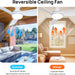Outdoor Fans with Lights Remote Control, White Low Profile Ceiling Fan, Modern Flush Mount Ceiling Fan for Indoor Outdoor Use-5-ErisView