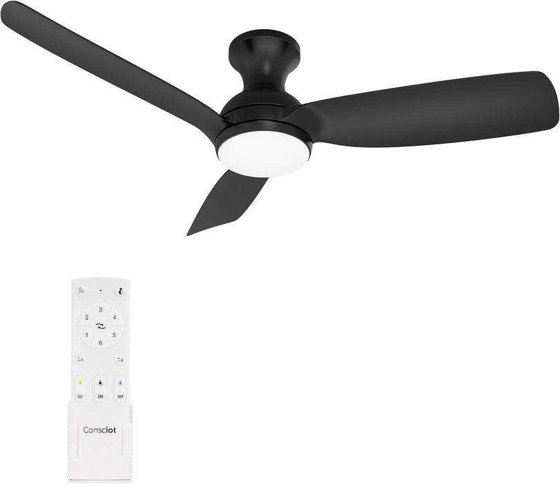 Outdoor Fans with Lights Remote Control, White Low Profile Ceiling Fan, Modern Flush Mount Ceiling Fan for Indoor Outdoor Use-9-ErisView