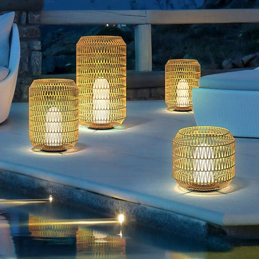 Outdoor Rattan Lantern Garden Light, Durable, High Color Rendering LED, Warm Atmosphere, Versatile Placement for Perfect Decoration-ErisView-1