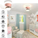Pink Ceiling Fan with Lights and Remote APP Control, Modern Dimmable Noiseless Flush Mount Ceiling Fan for Kitchen Bedroom, Living Room Fan-6-ErisView