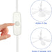Portable Usb Ceiling Fan with on/off Switch, 6 Blades Small Quiet Ceiling Fan Hanging Fan for Camping Cruise Rv Tent Gazebo Dormitory Home Office-3-ErisView