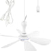 Portable Usb Ceiling Fan with on/off Switch, 6 Blades Small Quiet Ceiling Fan Hanging Fan for Camping Cruise Rv Tent Gazebo Dormitory Home Office-1-ErisView