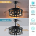 Pretty Ceiling Fans with Lights and Remote, Caged Farmhouse Rustic Industrial Ceiling Fans for Living Room Bedroom-4-ErisView