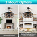 Pretty Ceiling Fans with Lights and Remote, Caged Farmhouse Rustic Industrial Ceiling Fans for Living Room Bedroom-6-ErisView