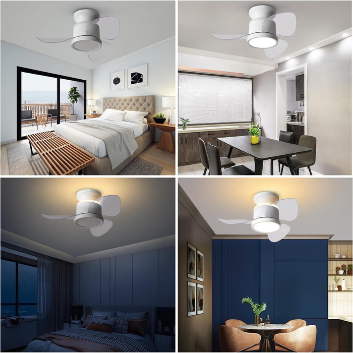 Quiet Ceiling Fans with Up and Down Lights, Small Reversible DC Ceiling Fan with Remote Control, Bedroom Ceiling Fans -7-ErisView