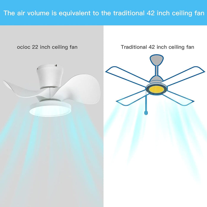 Quietest Fan For Sleeping with LED Light Remote Control for Kitchen Bedroom Dining Room Patio-4-ErisView