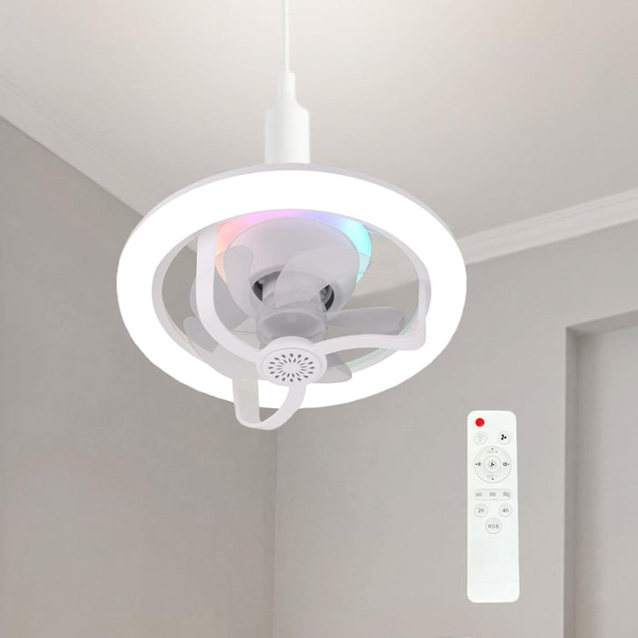RGB Light Socket Fan with Remote, 360¡ã Rotation Light Socket Fan for Bedroom Living Room Dining Room-1-ErisView
