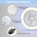 RGB Remote Control Ceiling Fan and Light, Ceiling Fan with Low Profile Light, Flush Mount Fan for Bedroom Living Room -5-ErisView
