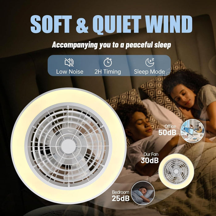 RGB Remote Control Ceiling Fan and Light, Ceiling Fan with Low Profile Light, Flush Mount Fan for Bedroom Living Room -8-ErisView