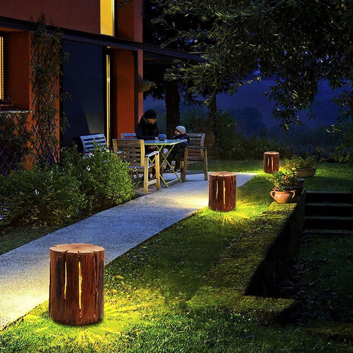 Realistic Tree Stump Outdoor Pathway Light with Waterproof Resin Body and Transparent Lampshade for Natural Landscape Decoration-ErisView-8