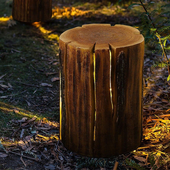 Realistic Tree Stump Outdoor Pathway Light with Waterproof Resin Body and Transparent Lampshade for Natural Landscape Decoration-ErisView-7