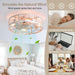 Remote Control Ceiling Fan and Light, White Flower Low Profile Ceiling Fan for Bedroom Living Room Kitchen-2-ErisView