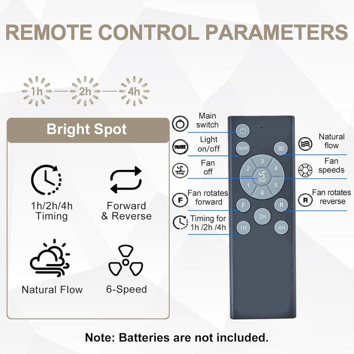 Remote Control Ceiling Fan and Light, White Flower Low Profile Ceiling Fan for Bedroom Living Room Kitchen-5-ErisView