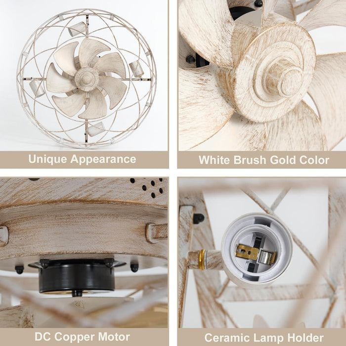 Remote Control Ceiling Fan and Light, White Flower Low Profile Ceiling Fan for Bedroom Living Room Kitchen-7-ErisView