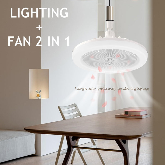 Remote Control Ceiling Fan with Light, Enclosed Ceiling Fan, White Low Profile Ceiling Light with Fan for Bedroom Living Room Ceiling -2-ErisView