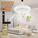 Remote Control Ceiling Fan with Light, Enclosed Ceiling Fan, White Low Profile Ceiling Light with Fan for Bedroom Living Room Ceiling -6-ErisView