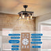 Remote Control Ceiling Fan with Light, Farmhouse Industrial Caged Ceiling Fan with Light for Kitchen Bedroom Living Room-2-ErisView