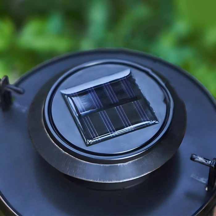 Retro Portable Solar Lanterns with 50 LED Lights, Durable Black Aluminum and Clear Glass for Outdoor Decor, Hang or Place Anywhere-ErisView-6