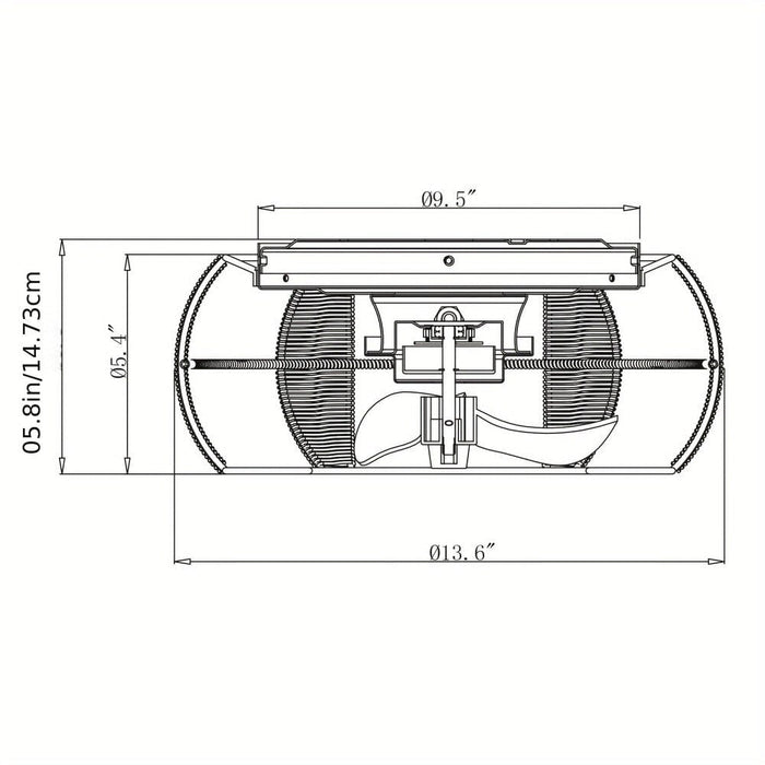 Round Flush Mount Ceiling Fan with Iron Cage, Farmhouse Ceiling Fan with Light Remote Control Reversible Blades-ErisView