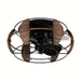 Round Flush Mount Ceiling Fan with Iron Cage, Farmhouse Ceiling Fan with Light Remote Control Reversible Blades-ErisView