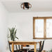 Round Flush Mount Ceiling Fan with Iron Cage, Farmhouse Ceiling Fan with Light Remote Control Reversible Blades-ErisView