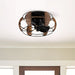 Round Flush Mount Ceiling Fan with Iron Cage, Farmhouse Ceiling Fan with Light Remote Control Reversible Blades-ErisView