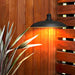 Rustic Black Outdoor Pendant Light with Durable Carbide Steel, Saucer-Shaped Shade, and Warm White LED for Garden or Balcony, 2 Sizes-ErisView-6