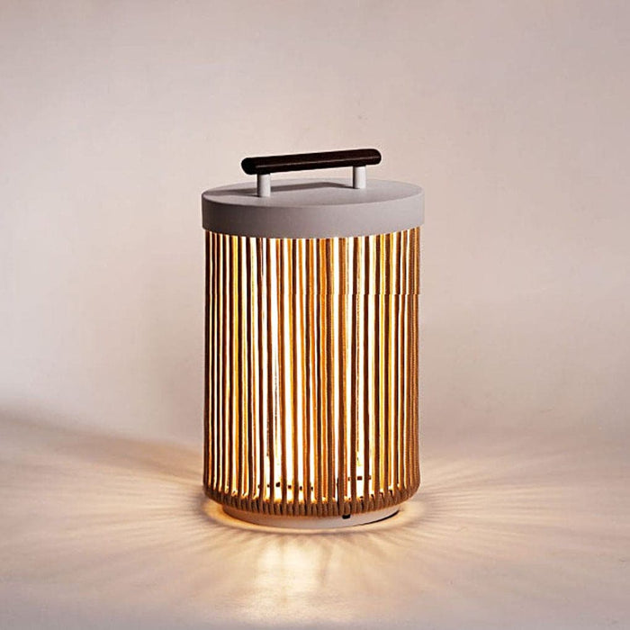 Rustproof Solar Outdoor Light with Handmade Rattan Lampshade and Wood Grain Handle, Perfect for Garden, Lawn, Porch, or Tabletop Decor-ErisView-5