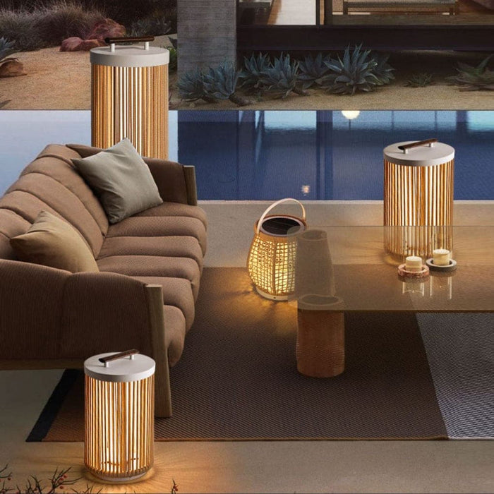 Rustproof Solar Outdoor Light with Handmade Rattan Lampshade and Wood Grain Handle, Perfect for Garden, Lawn, Porch, or Tabletop Decor-ErisView-9