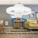 Semi-Flush Mount Ceiling Fan with Light and Remote Control, Small Bladeless Dimmable Ceiling Fan for Garage Laundry Kitchen Tool Room Bedroom-ErisView