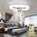 Semi-Flush Mount Ceiling Fan with Light and Remote Control, Small Bladeless Dimmable Ceiling Fan for Garage Laundry Kitchen Tool Room Bedroom-ErisView