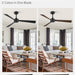 Set of 2 52 in. Ceiling Fan NO Light, Black Indoor Outdoor Ceiling Fan with Remote, 3 Blades Modern Ceiling Fan for Patio Living Room Bedroom-2-ErisView