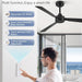 Set of 2 52 in. Ceiling Fan NO Light, Black Indoor Outdoor Ceiling Fan with Remote, 3 Blades Modern Ceiling Fan for Patio Living Room Bedroom-3-ErisView