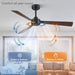 Set of 2 52 in. Ceiling Fan NO Light, Black Indoor Outdoor Ceiling Fan with Remote, 3 Blades Modern Ceiling Fan for Patio Living Room Bedroom-4-ErisView