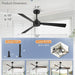 Set of 2 52 in. Ceiling Fan NO Light, Black Indoor Outdoor Ceiling Fan with Remote, 3 Blades Modern Ceiling Fan for Patio Living Room Bedroom-6-ErisView