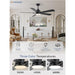 Set of 2 52 in. Ceiling Fans with Light and Remote Control, Farmhouse Walnut Quiet Ceiling Fans for Bedroom Kitchen Living Room-2-ErisView
