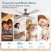 Set of 2 52 in. Indoor Remote Control Fan, Brushed Nickel Ceiling Fan with Light for Bedroom Living Room Office Basement Kitchen Dining Room-5-ErisView