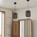 Set of 2 Black Hollow Lantern Pendant Light, Vintage Farmhouse Retro Pendant Lighting for Kitchen Island Dining Room Bedroom Hallway-ErisView