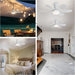 Set of 3 White Ceiling Fan with Light with Remote, Small Ceiling Fans for Low Ceiling-2-ErisView
