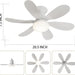 Set of 3 White Ceiling Fan with Light with Remote, Small Ceiling Fans for Low Ceiling-3-ErisView
