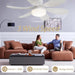 Set of 3 White Ceiling Fan with Light with Remote, Small Ceiling Fans for Low Ceiling-6-ErisView
